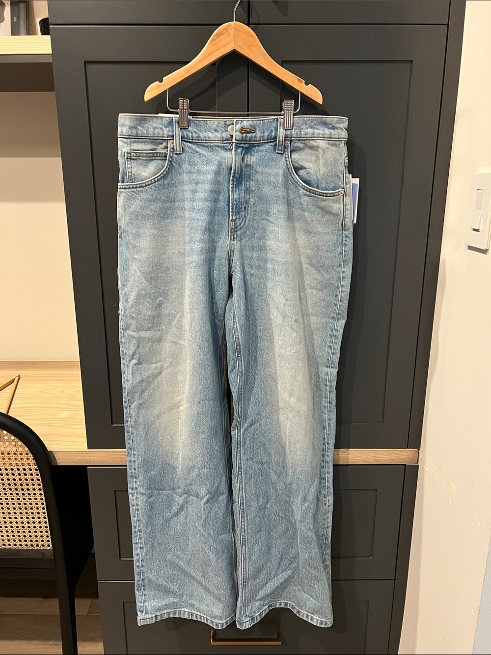 OAK + FORT Light Blue Relaxed Straight-Leg Jeans
